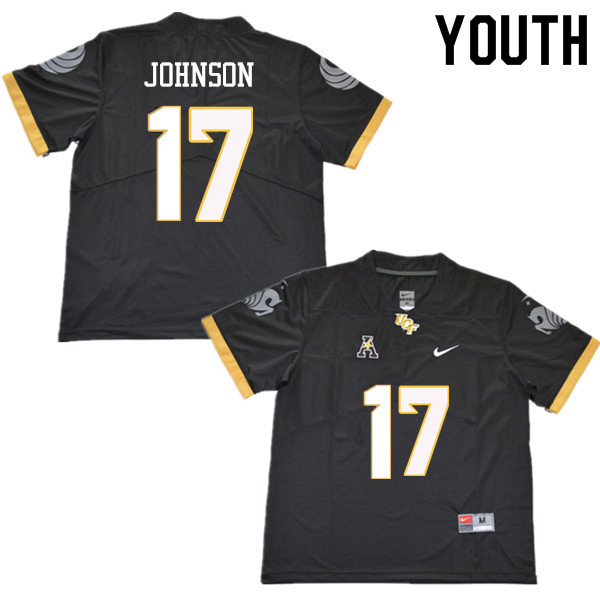 Youth #17 Amari Johnson UCF Knights College Football Jerseys Sale-Black - Click Image to Close